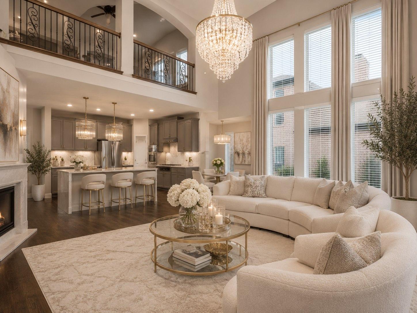 Concept rendering: a two-story living room styling concept