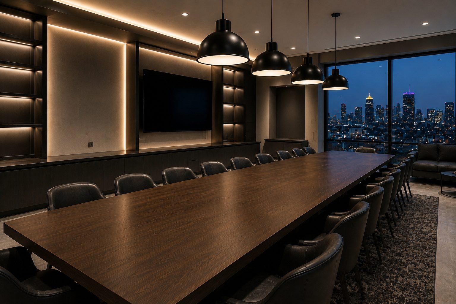 Before: the executive boardroom prior to the team dinner design concept